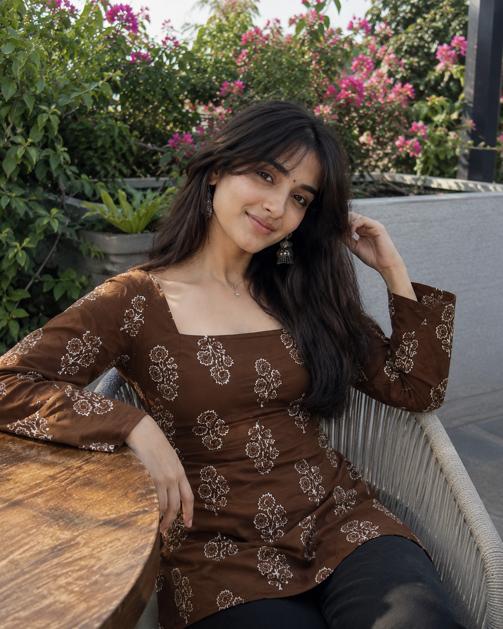 New Corset Kurti with bell sleeves back tie-up kurti